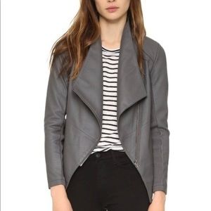 BB Dakota Carmen Faux Leather Drape Front Jacket